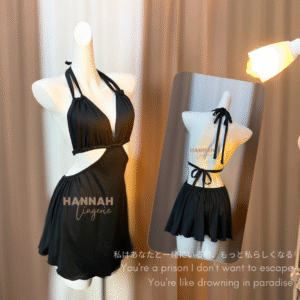 S-7XL VIONNA Sexy Black Nightdress