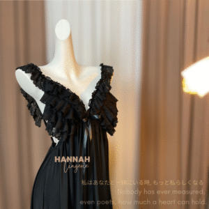 S-7XL GRACE Black Nightdress