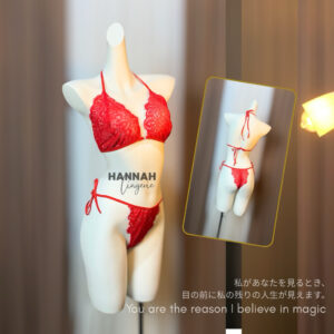 S-7XL FREYA Bra & Panty Adjustable Hot in Red