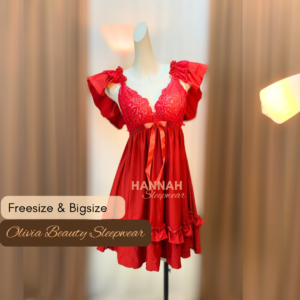 S-6XL Olivia Hot Red Sleepwear